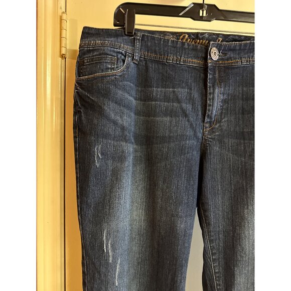Avenue J Womens Distressed Straight Leg Blue Denim Jeans Size 22W - Picture 5 of 10
